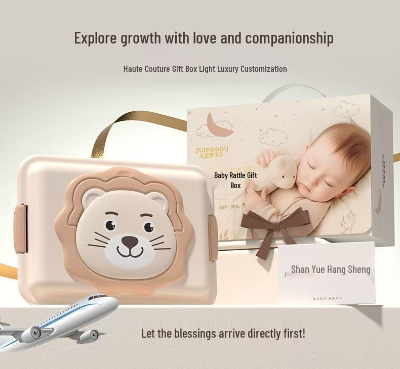 Newborn Gift Set: Hand Rattle, Teether, Pacifying Toy & Collapsible Baby Toy (0-1 Year)