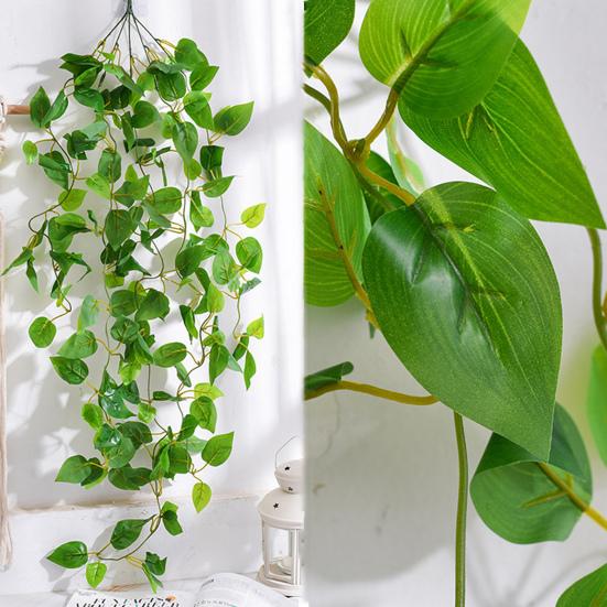 Hanging Artificial Green Plants UV Resistant Realistic Fake Leaf Vine Ivy Wedding Party Indoor Outdoor Garden Wall Hanging Faux Greenery Decoration