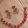 Fashion European and American Luxury Design Niche Jewelry Set Dinner Bride Accessories Necklace Retro Fringed Earrings