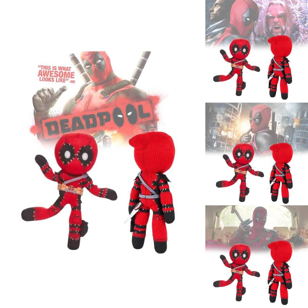 Adorable Deadpool Wolverine Plush Toys Featuring Vibrant Red Colors And Soft Pp Cotton Filling Perfect For Collectors And Kids