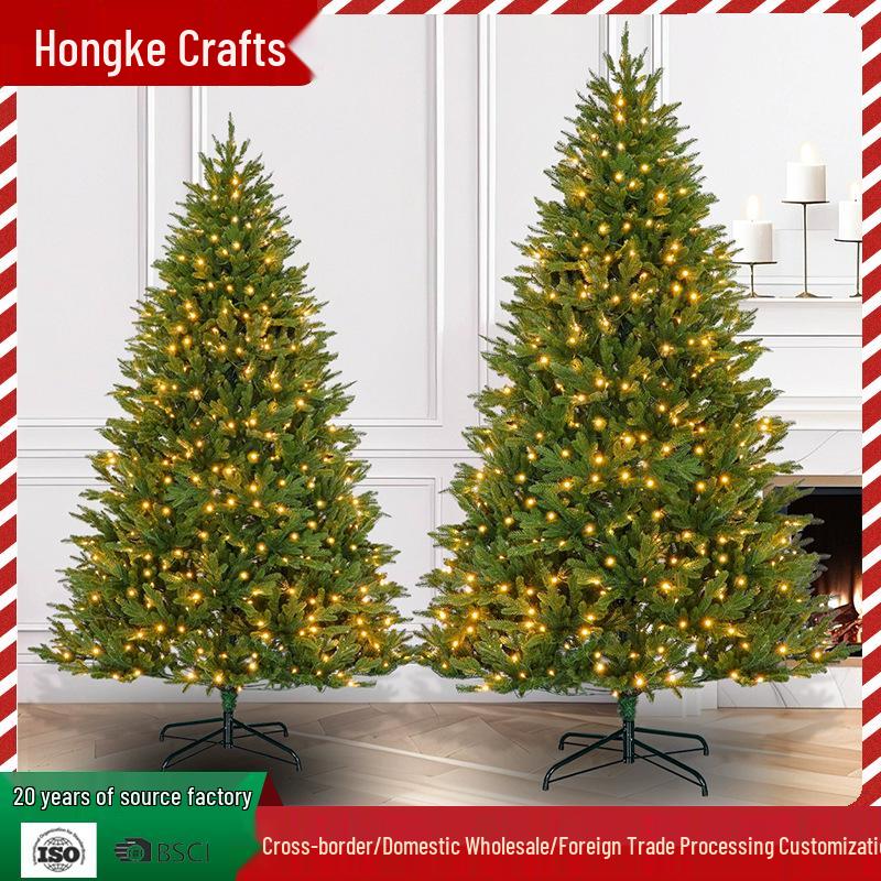 Lux Artificial Christmas Tree with Lights: Customizable PE Decorations & Dense Foliage