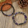 Black Crystal Stone Hand Chain With Geometric Design For Travel And Gifts