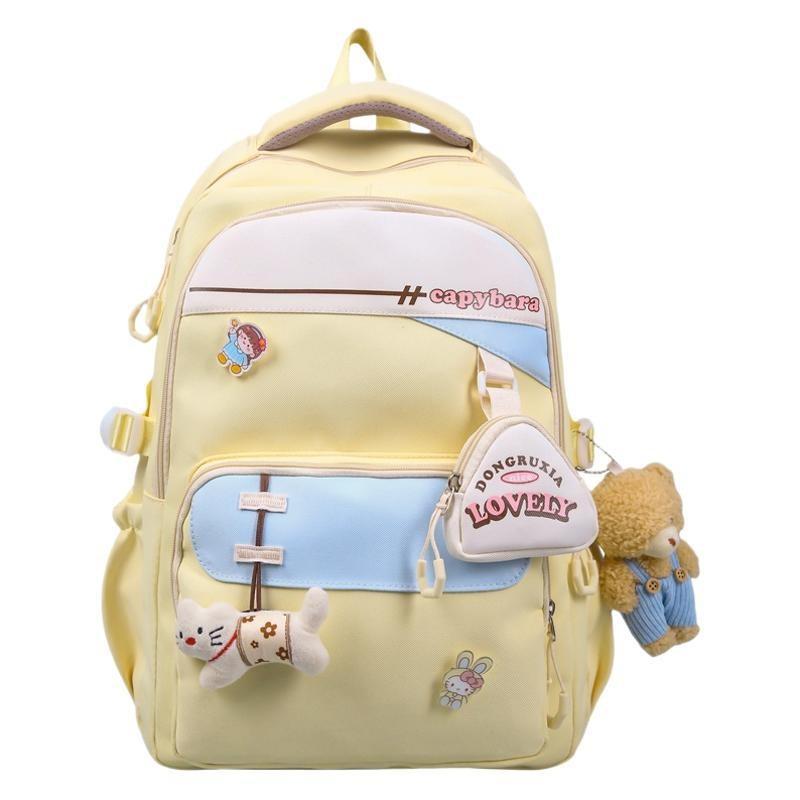 Nylon Casual Travel Backpack For Men And Women With Letter And Rabbit Print Design