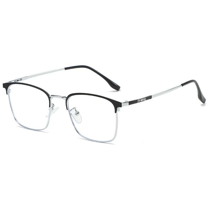 New Business Myopia Glasses Men Square Anti Blue Light Ultra Light Retro Frame 9023