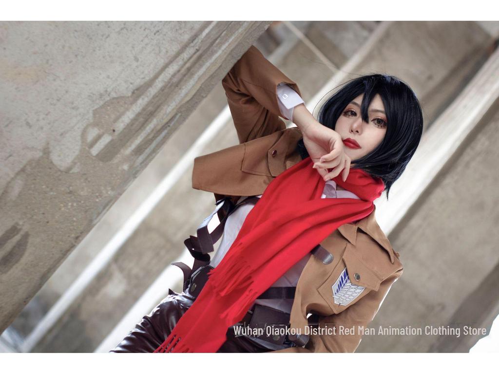Attack On Titan Eren & Mikasa Survey Corps Cosplay Costume Set for Men & Women