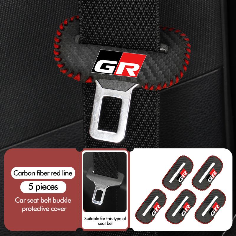 MZD1  For Toyota Car Seat Belt Buckle Plug Leather Car Seat Belt Clip Protective Covers Crown GR Corolla YARIS Auris C-HR Hilux Vios