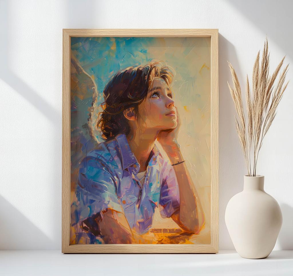 Angel Thoughts Poster Angel Thoughts Poster, 40X50 Cm, Black Aluminum Frame, 230 Gsm Matte Paper