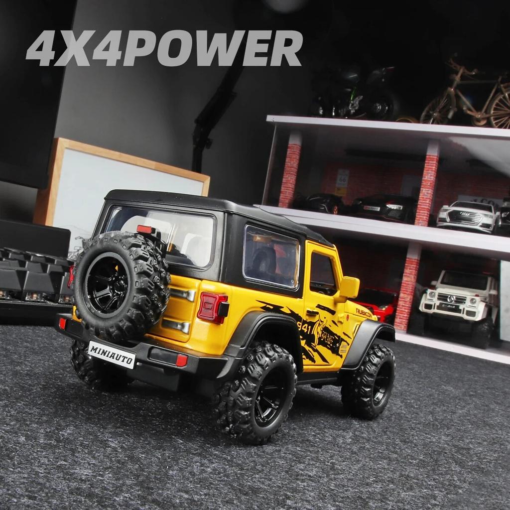 1/32 Scale Wrangler Off-Road 7 Door for Wrangler Diecast Toy Car Model,  Metal Alloy Vehicle for Kids Boys Girls Adults, Doors Open, Light