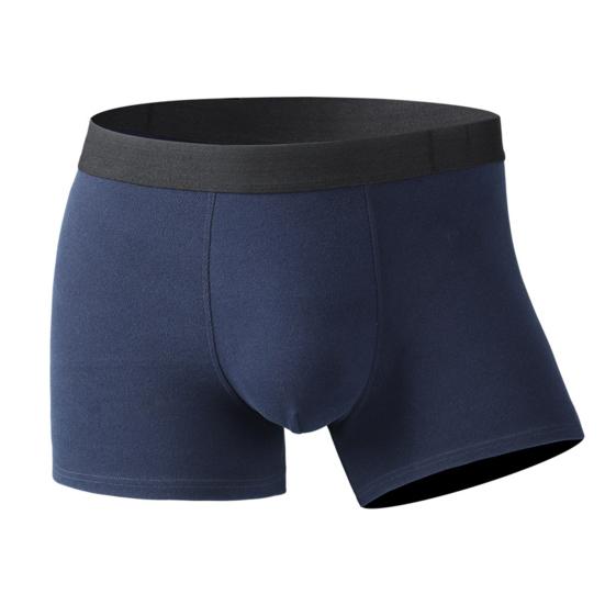Men Boxer Underwear Mid-rise Elastic Waistband U-Convex Panties Patchwork Color Plush Thickened Quick-Heating Warm Underwear