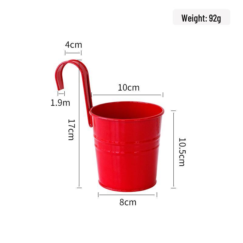 Compact Wrought Iron Hanging Planter for Indoor/Outdoor Use