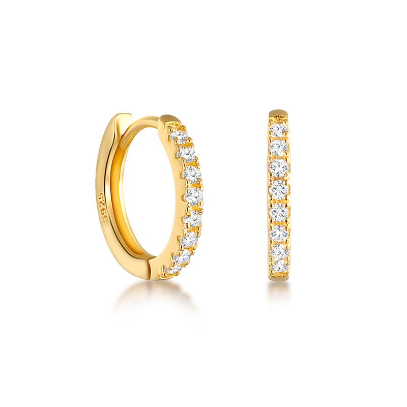 ROXI 14k Gold S925 Sterling Silver Geometric Round Micro-inlaid Zircon Trend Earrings Women Jewelry золотой