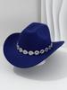 Women's Western Cowboy Hat with Teardrop Gem Embellishment - Vintage Jazz Party Hat.