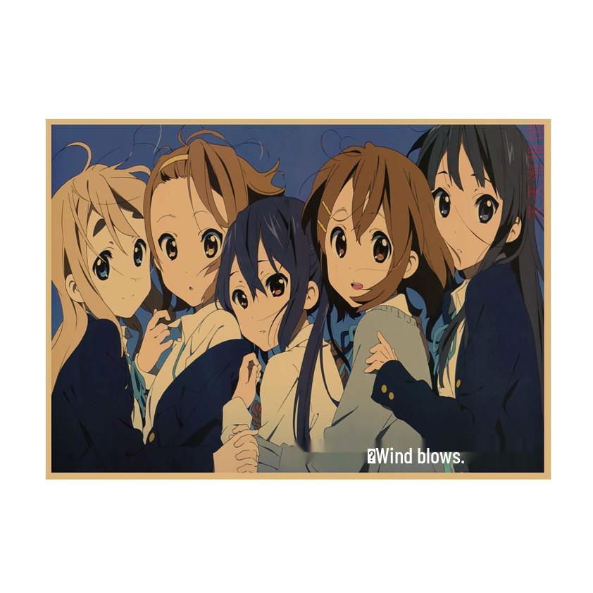 K-ON! Kraft Paper Anime Poster for Dorm, Bar, or Cafe Wall Décor.