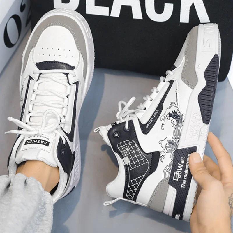 2026Printing Original Shoes for Men Skateboard Non-slip Men's High Top Sneaker Soft Comfortable Casual Sport Shoes Man