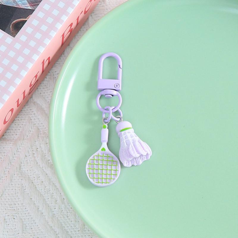 1Pcs Personality Sporty Style Key Ring Simulation Badminton Racket Keychain For Women Men Bag Pendant Souvenir Jewelry Gift