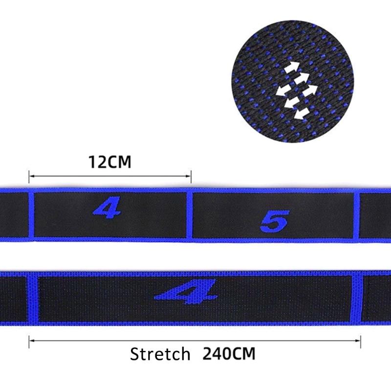 Yoga Pull Strap Belt Nylon Yoga Elastic Stretching Band 8 Loop Yoga Strap Pilates Gym Fitness Exercise Resistance Band