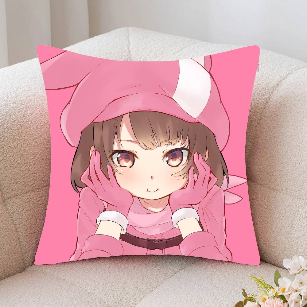 Gun G-Gale Online Anime Kuddfodral Heminredning Pläd för Soffa Säng Bil Rumsdekor Presentidé