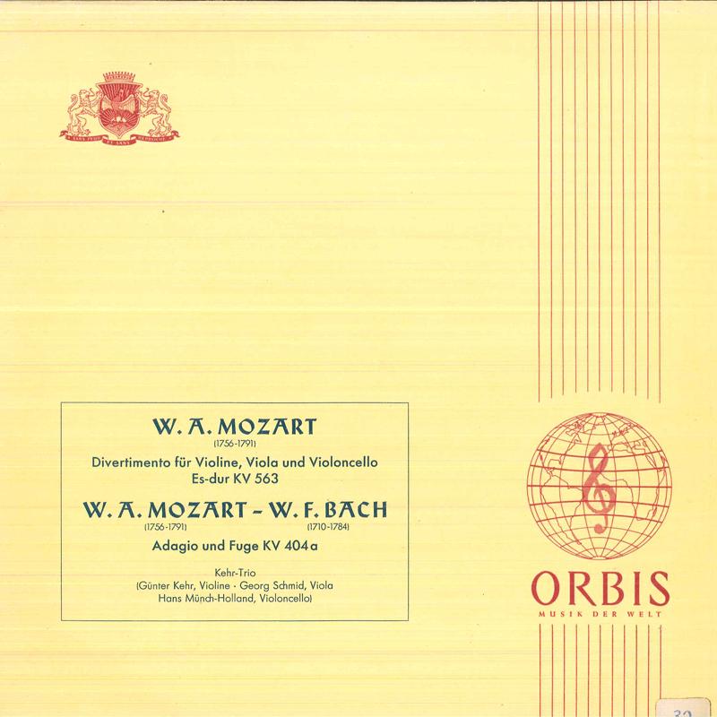 

LP Record KEHR TRIO - Mozart Divertimento Fur Violine, Vi CX10880 ORBIS Germany Classical Used