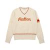 MALBON GOLF Round Neck Logo Knit Top Ivory (Woman)