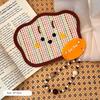 I Love My Fan so Much! Cartoon Summer Cute Handmade Woven Fan, Small Palm Leaf Fan, Portable Hand-Held Fan
