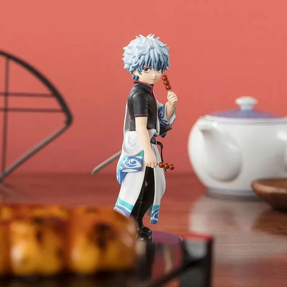 In stock 14CM Anime Gintama Figure Sakata Gintoki Katsura Kotarou Animation Model Toys Gifts Collection Decoration Ornaments