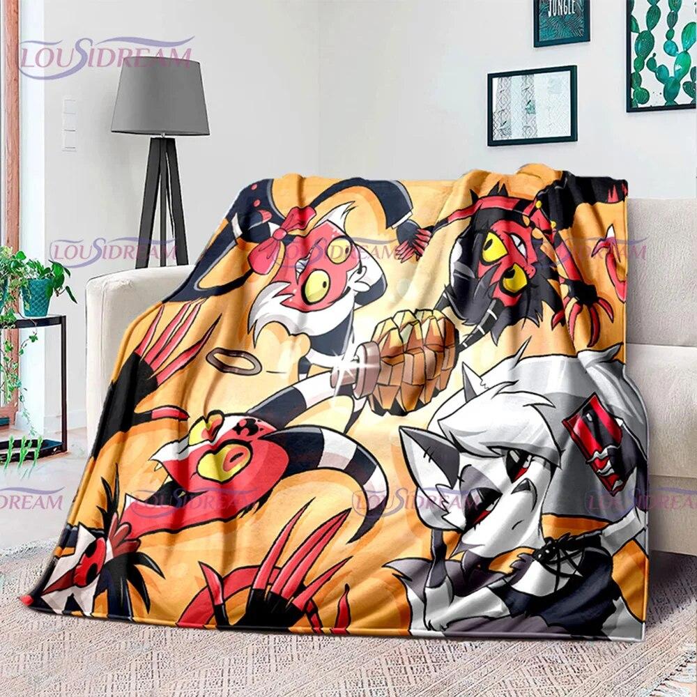 Creativity Animation Helluva Boss Blitzo Adult Soft Plush Flannel Blanket Throw Blanket Living Room Bedroom Bed Sofa Badspread