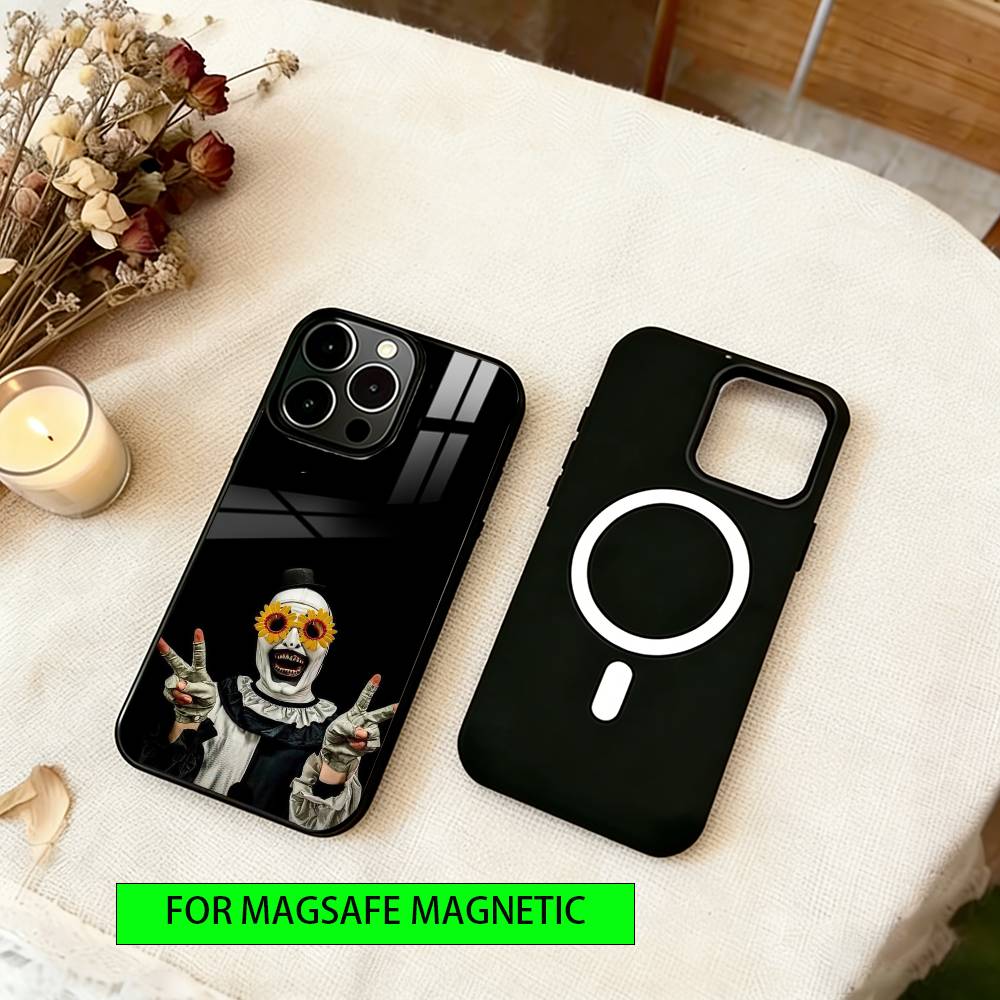 Horror Art the Clown Funny Phone Case For iPhone17,16,15,14,13,12,11 Plus,Pro Magnetic For Magsafe Wireless Charging