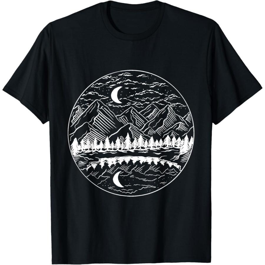 Ночной горный пейзаж, кемпинг, заснеженное озеро, футболка XXXXXL чёрный