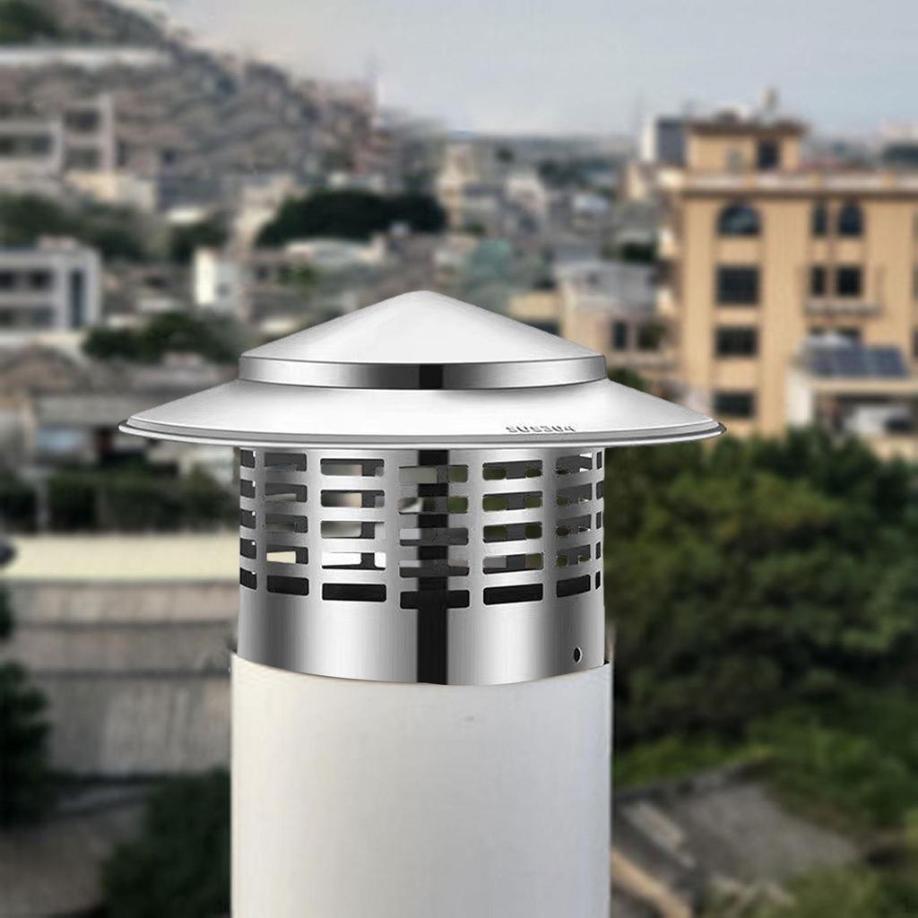 Round Chimney Cap Flue Cover Rainproof Cone Top Exhaust Vent Lid Roof Rain Guard