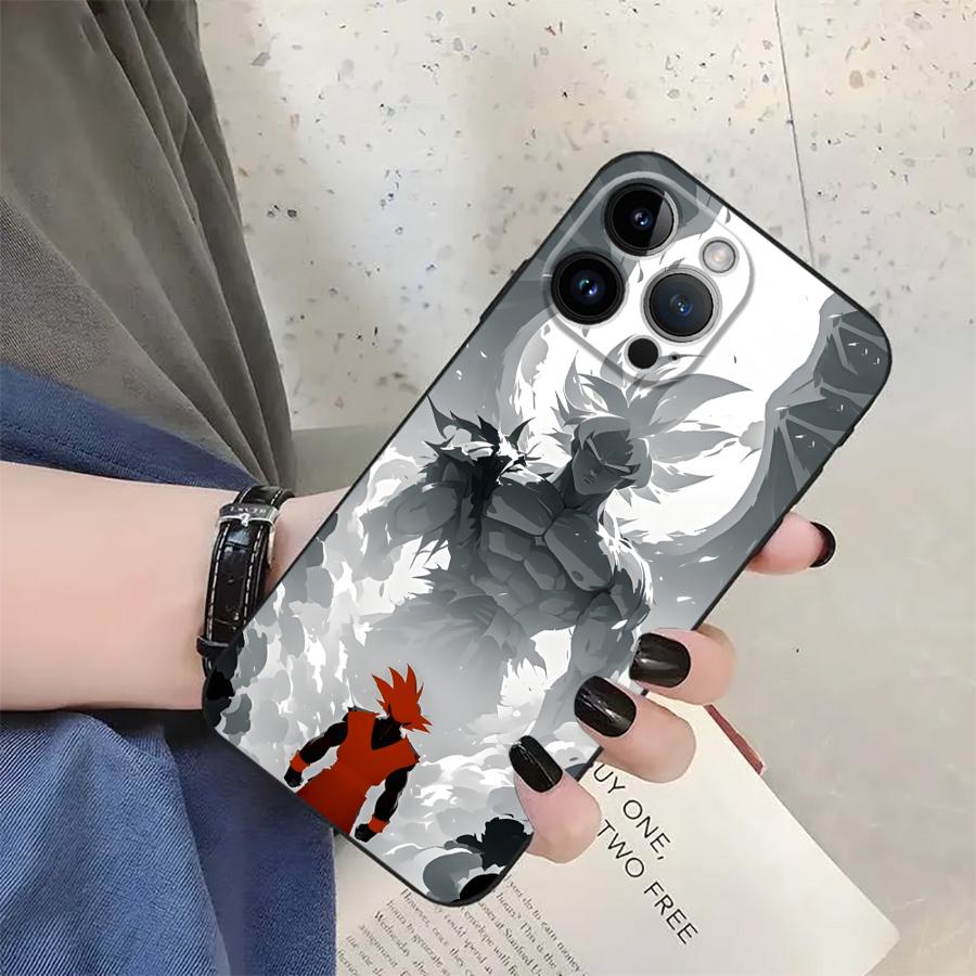 Black Soft Phone Cover Case for iPhone 13 12 11 17 Pro Max 15 16 14 Plus XS Max 7 8 XR 17Air Cartoon Dragon Ball Goku