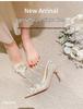 D888-7 French Crystal Pointed Toe Two-Wear Wedding & Bridesmaid High Heels for Women 2025