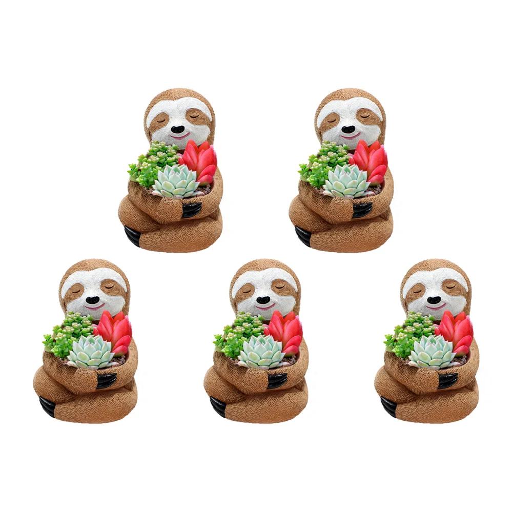 Creative Succulent Planter Flowerpot Black Cat Cute Resin Plant Pot Best Gifts for Family Friends Sloth Plant Holder Xmas Gifts