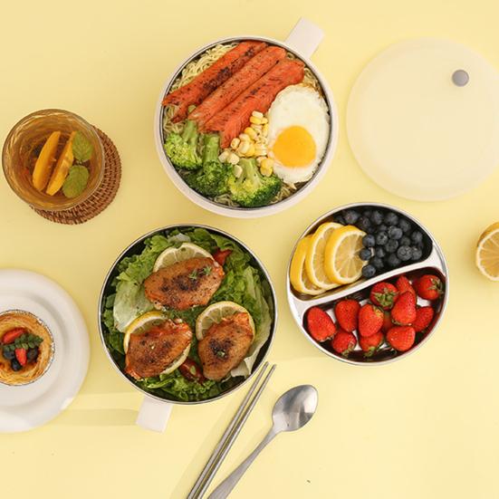 2300 ml robuster Snackbecher mit Deckel aus Edelstahl für Reis