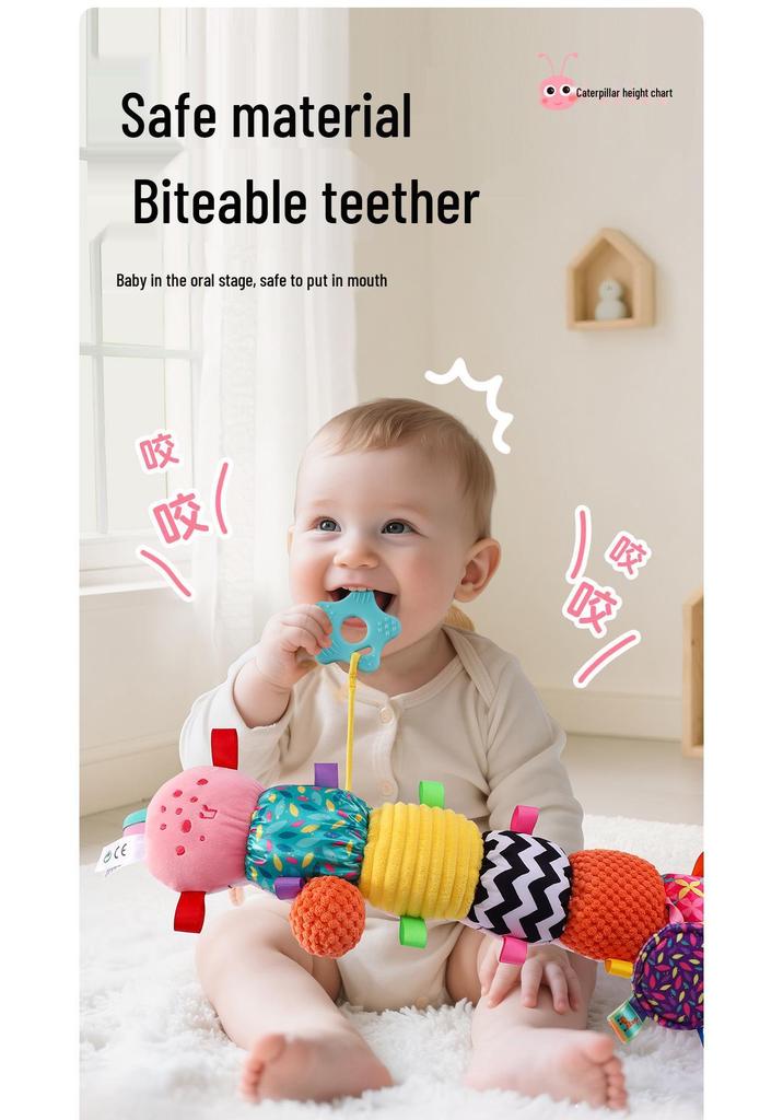 Sozzy Newborn Soothing Rattle & Tummy Time Caterpillar Toy with Music & Height Chart