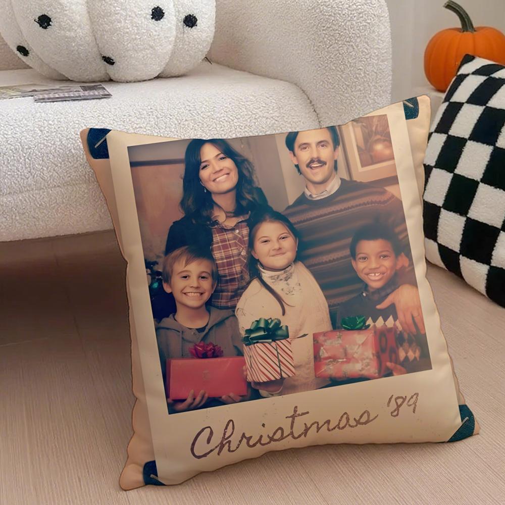 TThis Is Us Cushion Cover Throw Pillow Cover Hidden Button Durable Polyester Chair Cushion