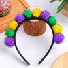 Colorful Mardi Gras Headband Features Green Yellow Colorful Charm Headwear for Prom and Party Comfortable