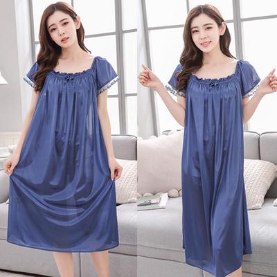 Abiti da notte da donna Taglie forti Abbigliamento da notte Camicia da notte comoda da notte in raso di seta ghiacciata
