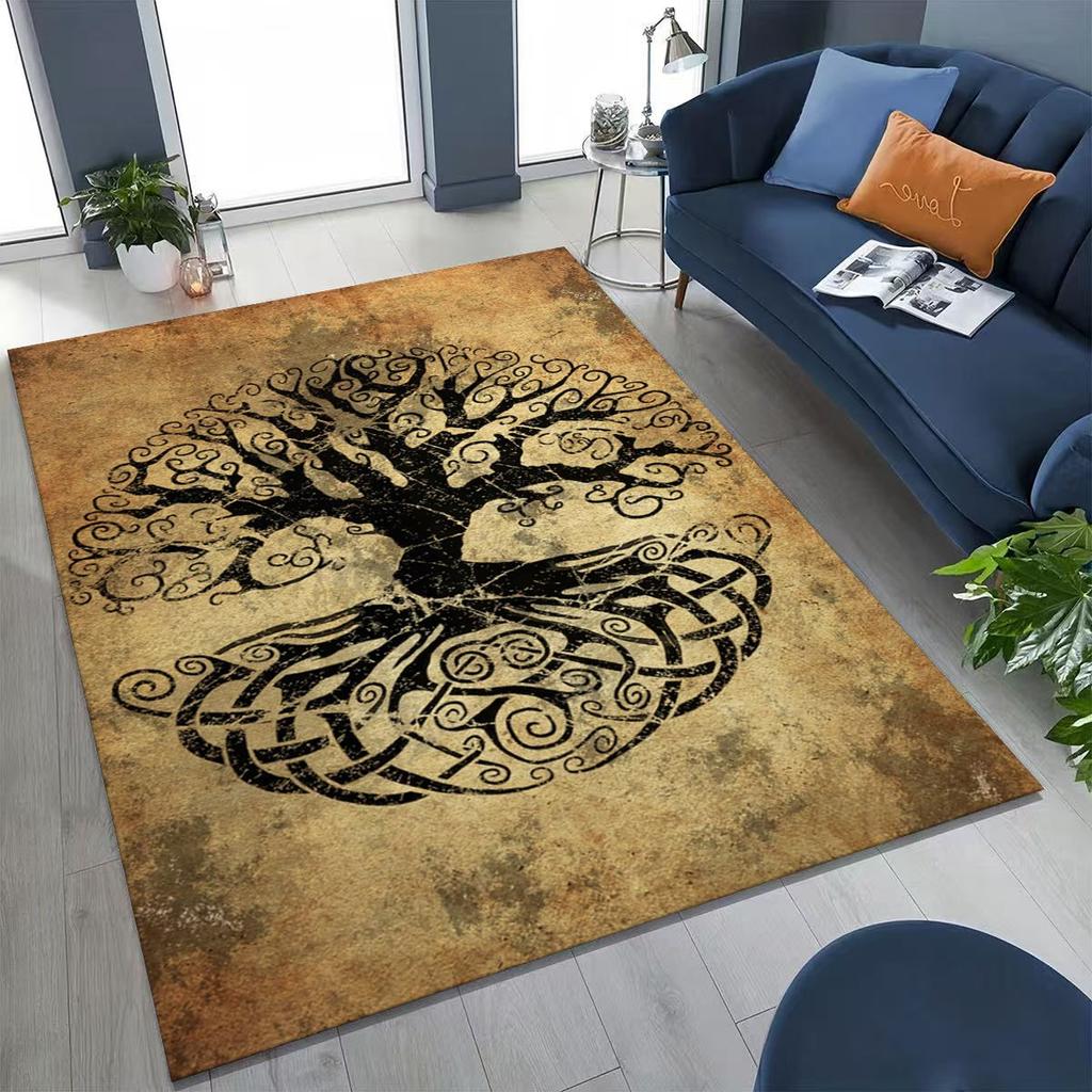 Nordic Dream Tree of Life Symbol Totem Yggdrasil Rug for Bedroom Living Room Sofa Home Doormat Decor,kid Non-slip Floor Mat Gift