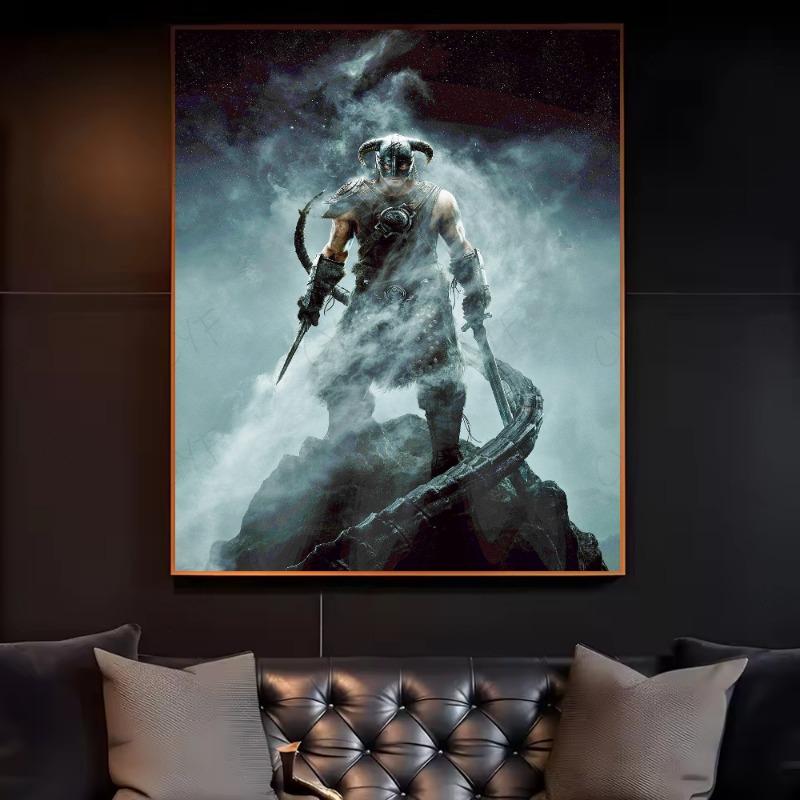 S-Skyrim The Elder S-Scrolls V Poster HD art sticky wall waterproof home living room bedroom bar aesthetic decoration