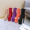 Bottes sexy style européen à talons hauts de 20 cm pour spectacle sur scène et pole dance
