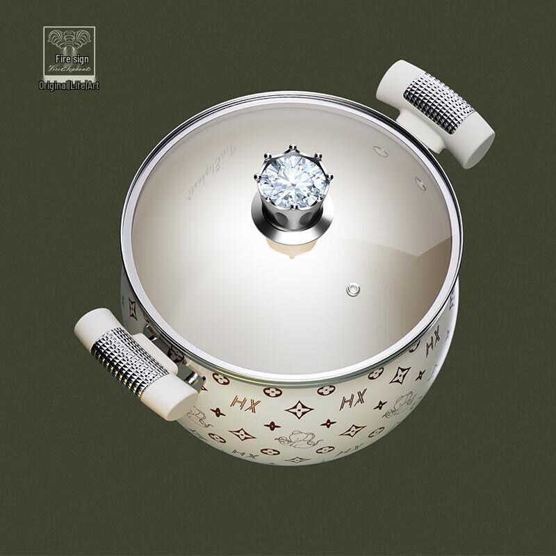 Huoxiang Krone Emaille Suppentopf