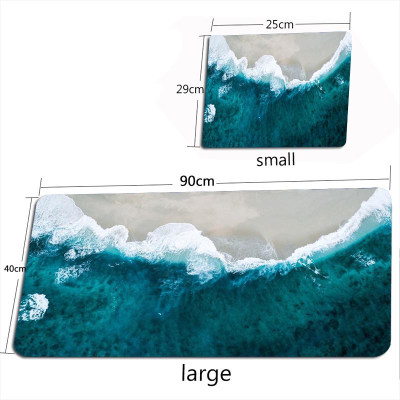 Great Waves Deskmat XXL 50X100CM Seaside Landscape Mousepad Desk Accessories Office Rugs Large Pads Computer TableMat Mouse Pad