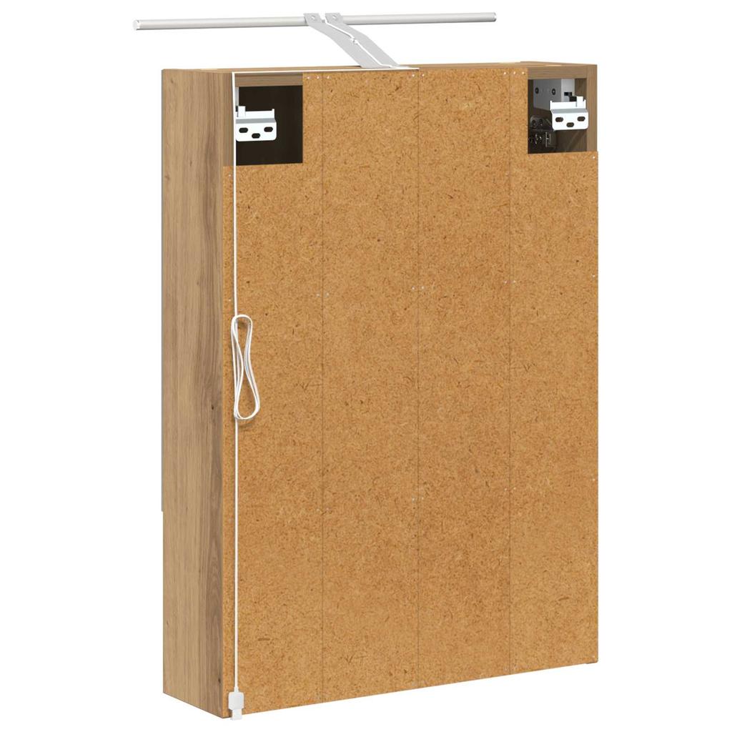 Bathroom Mirror Cabinet Rustic Oak Design 50 X 14.5 X 70 Cm