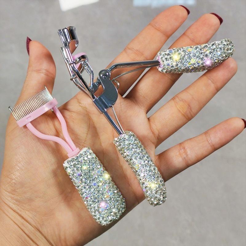 

Luxurious Diamond Eyelash Curler & Comb Set - Elegant Two-Piece Eye Grooming Kit