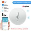Tuya Zigbee Temperature And Humidity Sensor Voice Control Intelligent Home Hygrometer Real-time Monitoring Voice without battery