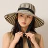 Striped Fisherman Hat Foldable Sunset Hat for Summer Seaside Travel