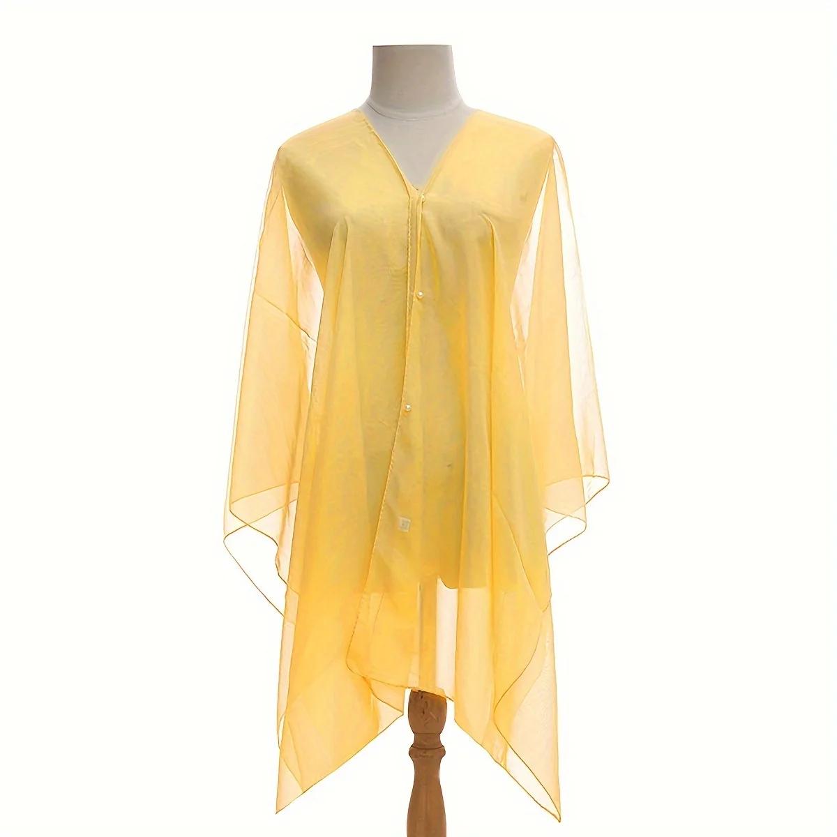 

Trendy Versatile Shawl Scarf Silk Scarf Women S Summer Multi Functional Coat Versatile Sunscreen Coat Shawl Beach Sunscreen