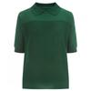 Shop   Women S Collar Neck Regular ShorT Sleeve KniT T ShirT Green 21dS Wkn 1436