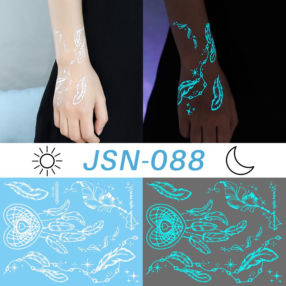 Rikaron Luminous White Henna Mandala & Butterfly Tattoo Stickers - Waterproof.