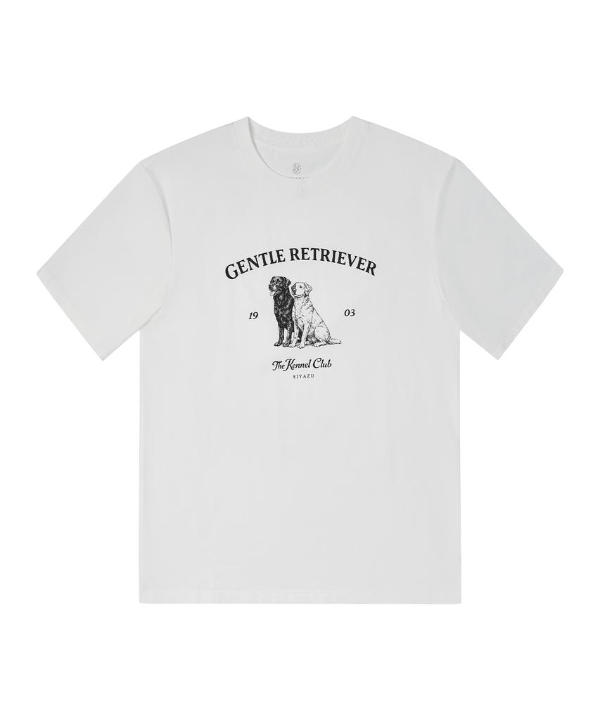 Siyajyu Sitp5298 Gentle Retriever Short Sleeve T-Shirt_White